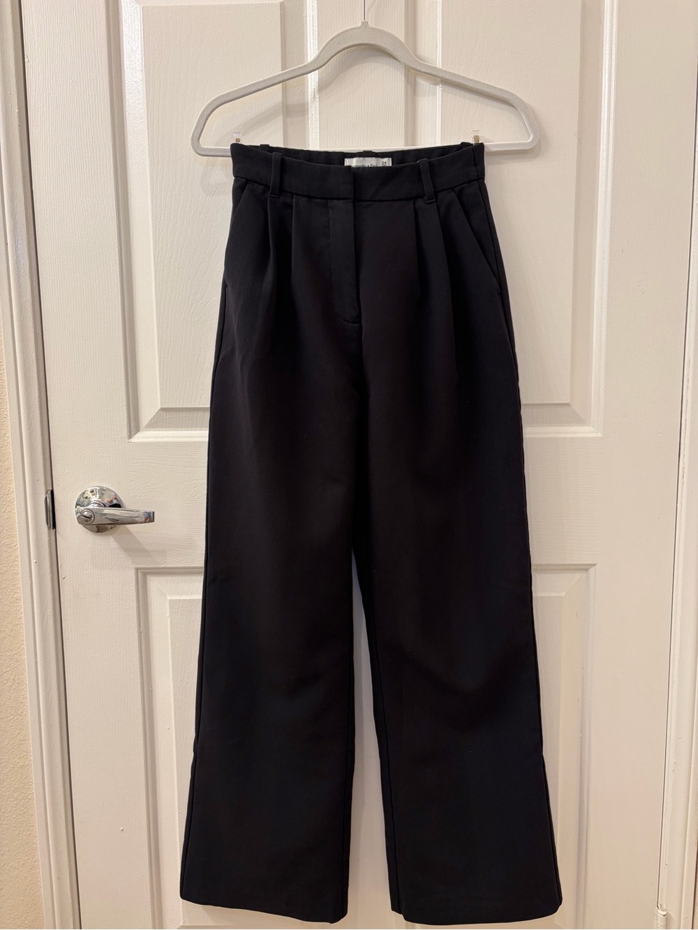 Abercrombie & Fitch Curve Love Sloane Tailored Wide Leg Trousers in Black 24R